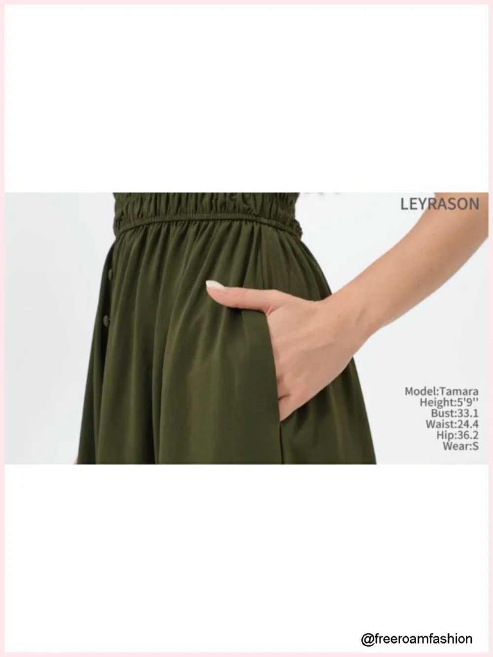 Square Neck Smocked Midi Dress with Pockets Flowy Ruffle Sleeves